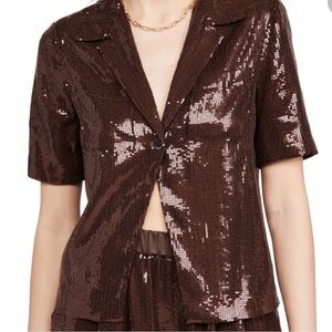 Staud Carey Metallic Top
